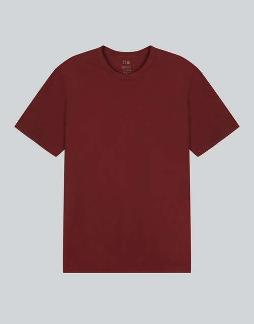 men's red organic cotton t-shirt plastic free compostable