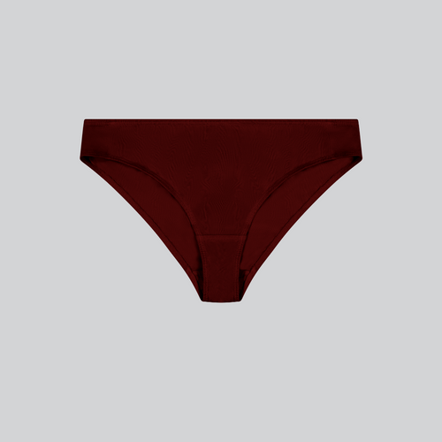 KENT womens 100% organic cotton underwear plastic free synthetic free in dark red