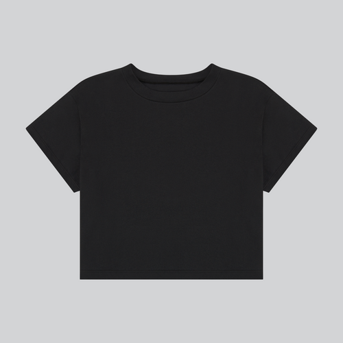 black organic tshirt crop top
