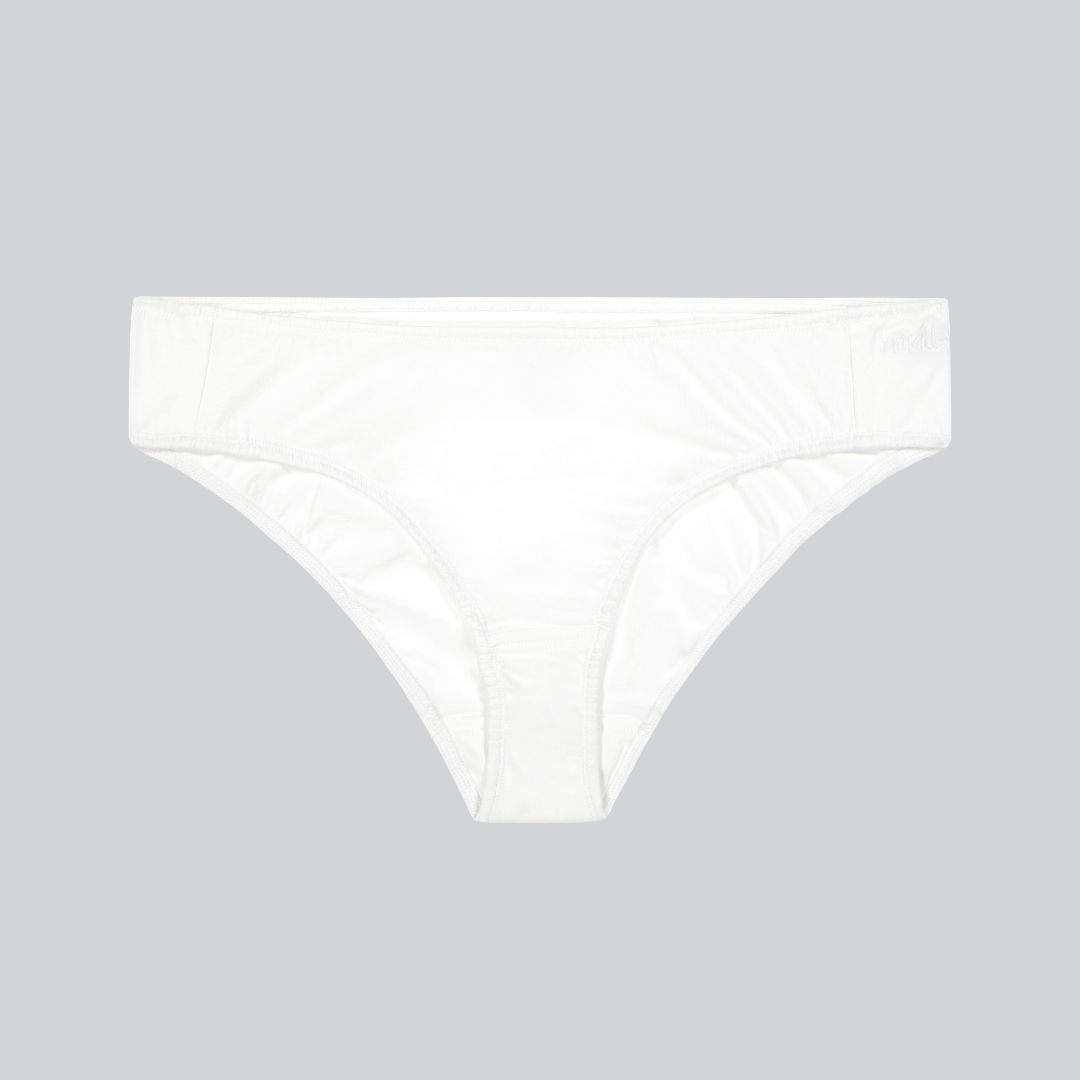 Sustainable Cotton Underwear White Low Rise Bikini Style Organic Cotton 