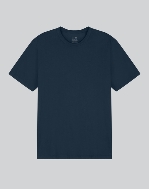 men's navy blue organic cotton t-shirt plastic free compostable