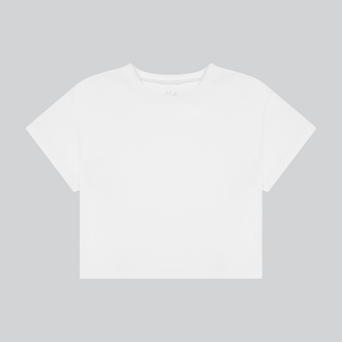 white organic tshirt crop top