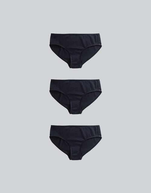 black organic cotton synthetic free underwear hipster